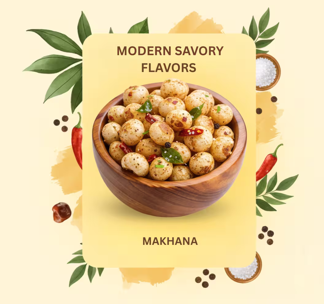 Modern Savory Flavored Makhana roasted fox nuts healthy snack option India